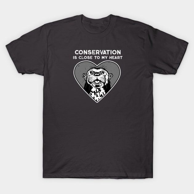 Otter Conservation Heart T-Shirt by Peppermint Narwhal